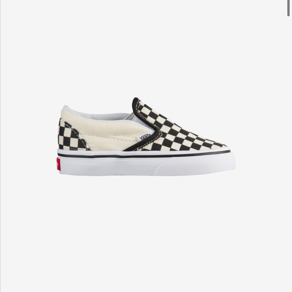 Van’s Classic Slip On Cream and Black Checkered Toddler size 6.5